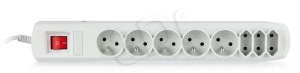Listwa przeciwprzepięciowa Activejet ACP-8EX APN-8g/1,5m-GR (3 x Typ C, 5 x UTE; 10 A; 1,5m; kolor szary)