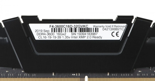 Zestaw pamięci G.SKILL RipjawsV F4-3600C16D-32GVKC (DDR4 DIMM; 2 x 16 GB; 3600 MHz; CL16)