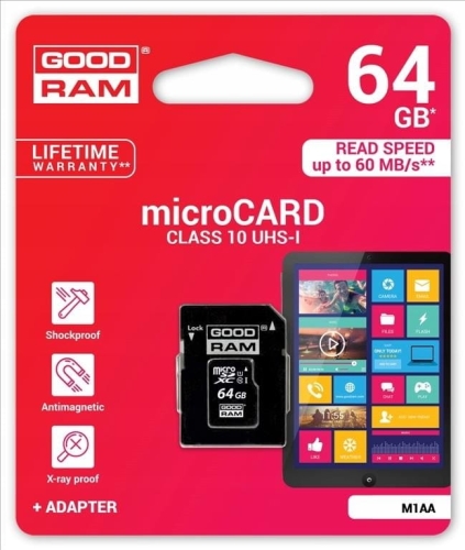 Karta pamięci GoodRam M1AA-0640R12 (64GB; Class 10; + adapter)