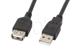 Kabel Lanberg CA-USBE-10CC-0018-BK (USB 2.0 M - USB 2.0 F; 1,8m; kolor czarny)