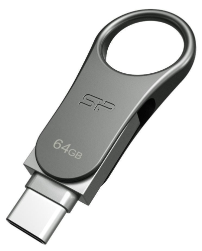 Pendrive Silicon Power Mobile C80 64GB Dual USB 3.1/Type-C Silver (SP064GBUC3C80V1S)