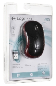 Mysz bezprzewodowa Logitech M185 910-002237 (optyczna; 1000 DPI; kolor czerwony)