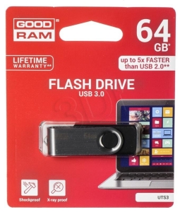 Pendrive GoodRam Twister UTS3-0640K0R11 (64GB; USB 3.0; kolor czarny)