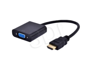 Adapter GEMBIRD A-HDMI-VGA-04 (HDMI M - D-Sub (VGA) F; 0,15m; kolor czarny)