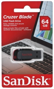 Pendrive SanDisk Cruzer Blade SDCZ50-064G-B35 (64GB; USB 2.0; kolor czarny)