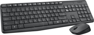 Zestaw klawiatura + mysz membranowa Logitech MK235 920-007931 (USB 3.0; kolor szary; optyczna)