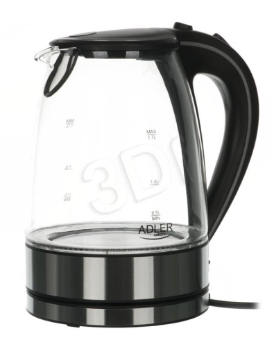 Czajnik elektryczny Adler AD 1225 (2000W 1.7l; kolor przeźroczysty)