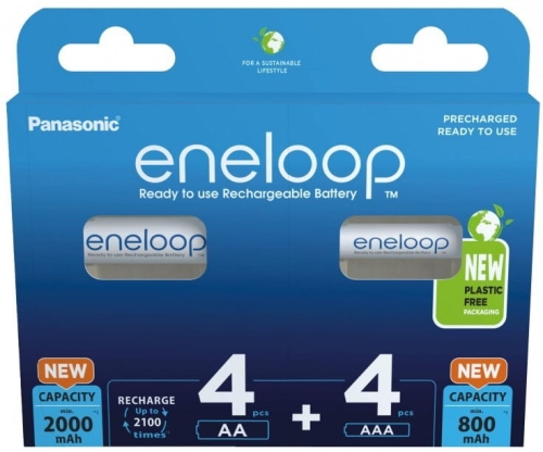 PANASONIC ENELOOP ZESTAW 4x AA 2000mAh + 4x AAA 800mAh
