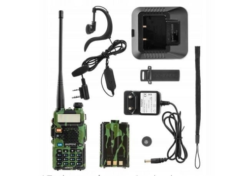 Krótkofalówka Baofeng UV-5R HTQ Camo, Radiotelefon Walkie Talkie Skaner Kamuflaż