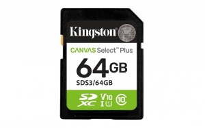 KINGSTON SDXC 64GB Canvas Select Plus Gen3 100MB/s