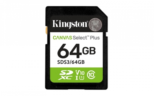 KINGSTON SDXC 64GB Canvas Select Plus Gen3 100MB/s