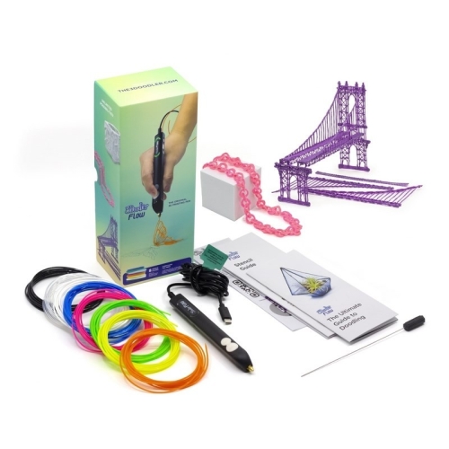 3DOODLER FLOW ESSENTIALS ZESTAW DŁUGOPISU DO DRUKOWANIA 3D + 8 SZT RÓŻNOKOLOROWYCH SZPUL FILAMENTU 1,75MM FLOW (WYPRZEDAŻ)