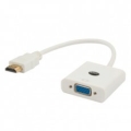 SAVIO ADAPTER HDMI (M) -VGA(F) BIAŁY CL-201