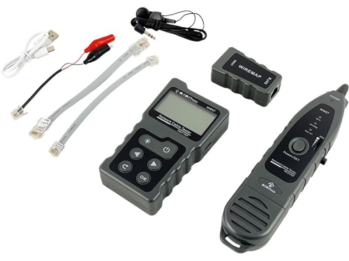 ALANTEC Tester kabli sieciowych z funkcjami PoE, śledzenia, pomiaru długości i testowania ciągłości z wyświetlaczem, Wszechstronny (NI057)