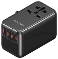 Uniwersalny adapter podróżny z ładowarką Vention 100W GaN 1x USB-A 3x USB-C czarny