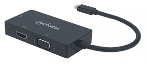 MANHATTAN ADAPTER MULTIPORT USB-C 3.1 NA HDMI/DVI/VGA M/F