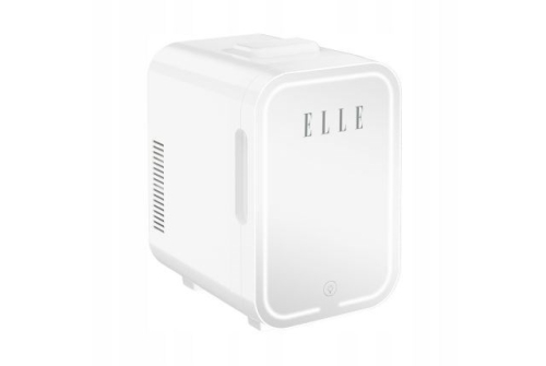 Mini lodówka z lusterkiem do makijażu LED ELLE 8L biała