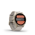 Garmin Fenix 8 43mm AMOLED Sapphire Tytan Soft Gold ze skórzanym paskiem Limestone