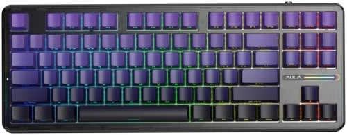 Klawiatura gasket F87 Pro Purple Black Gradient GrayWoodV4 switch RGB AULA