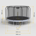 REBEL ACTIVE TRAMPOLINA PRO 12FT/366CM, SIATKA, DRABINKA RBA-8003