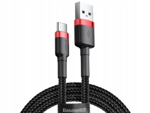 Kabel Baseus Cafule CATKLF-A91 (USB 2.0 - USB typu C ; 0,50m; kolor czarno-czerwony)