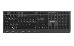 GEMBIRD PRZEWODOWA KLAWIATURA MULTIMEDIALNA SLIM USB-C, RU LAYOUT, CZARNA