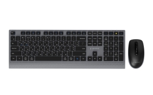 GEMBIRD BEZPRZEWODOWY ZESTAW KLAWIATURY + MYSZ DUAL MODE, 2.4 GHZ + BT, SLIM, UKŁAD RU, KOLOR CZARNY