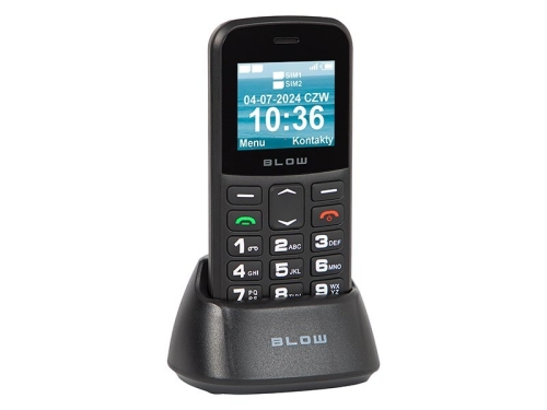 Telefon dla seniora BLOW z podstawką S18D czarny
