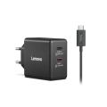 Ładowarka sieciowa Lenovo G0A6065BEU GaN 2x USB-C 65W czarna