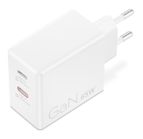 Ładowarka sieciowa Lenovo G0A6065WEU GaN 2x USB-C 65W biała
