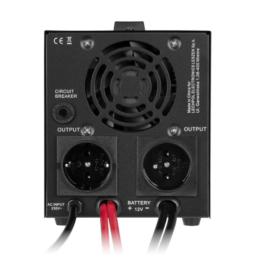 Zasilacz awaryjny Rebel POWER-1000-LiFePo4 - przetwornica z czystym przebiegiem sinusoidalnym i funkcją ładowania 12V 230V 1000VA/700W