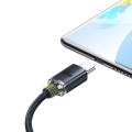 Baseus Crystal Shine Series kabel przewód USB do szybkiego ładowania i transferu danych USB Typ A - USB Typ C 100W 1,2m czarny (CAJY000401)