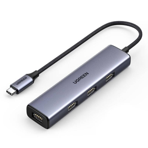 Ugreen  rozdzielacz HUB USB Typ C - 4x USB 3.2 Gen 1 srebrny
