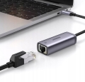 Ugreen  zewnętrzna karta sieciowa USB Typ C - RJ45 1Gbps (1000Mbps) szary