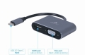 GEMBIRD ADAPTER USB TYPU C NA HDMI + VGA NA KABLU SZARY (OUTLET)