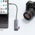 Adapter Ugreen CM512 90568 USB-C - 2x USB-A 3.0 / HDMI / RJ45 / czytnik kart SD i TF / USB-C PD 100W - szary