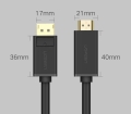 Kabel DisplayPort - HDMI Ugreen DP101 4K 3m - czarny