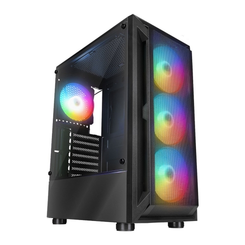 RAMPAGE OBUDOWA PC Z OKNEM SHIVA 4X WENTYLATOR 120MM RAINBOW BLACK