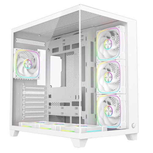 RAMPAGE OBUDOWA PC ZE SZKŁEM HARTOWANYM SEALITE 7X WENTYLATOR ARGB PWM WHITE