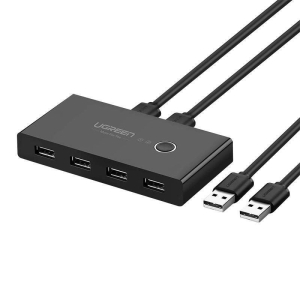 Ugreen switch box HUB przełącznik 4x USB 3.2 Gen 1 rozdzielacz USB na dwa komputery czarny (US216 30768)