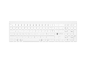 NATEC KLAWIATURA TANG US BEZPRZEWODOWA BT + 2.4GHZ CICHA SLIM BIAŁA