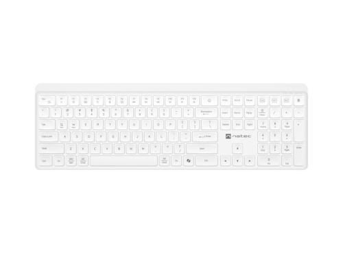 NATEC KLAWIATURA TANG US BEZPRZEWODOWA BT + 2.4GHZ CICHA SLIM BIAŁA