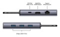 UNITEK HUB USB-C 6 W 1 | 3X USB-A | 5GBPS | PD 100 W | HDMI 4K@30HZ | RJ45