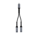 UNITEK ADAPTER AUDIO I ŁADOWANIA PD 2XUSB-C 15CM