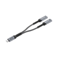 UNITEK ADAPTER AUDIO I ŁADOWANIA PD 2XUSB-C 15CM