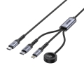 UNITEK KABEL USB-C 3W1 USB-C + LIGHTNING + AW, PD 100W 480 MBPS 1,2M